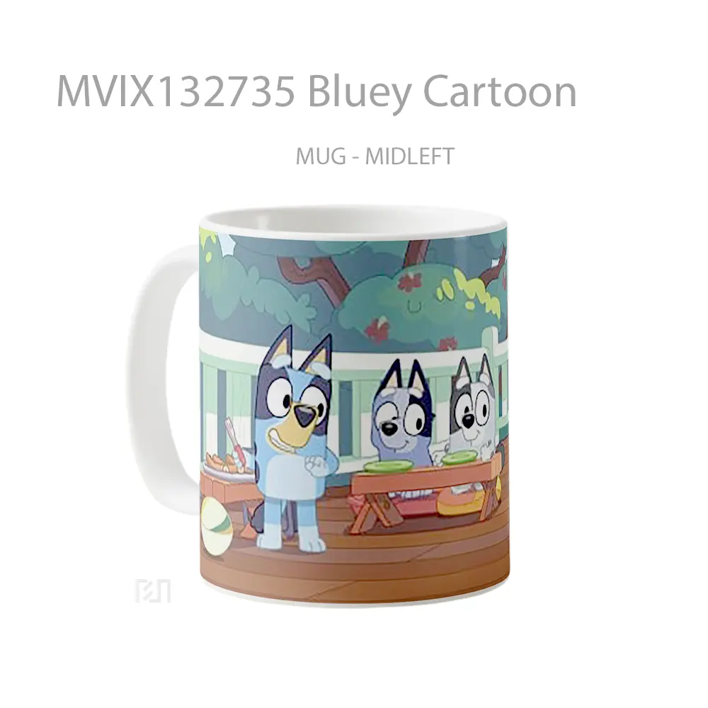 Mug Bluey Cartoon Gelas Kartun - All-side / Desain