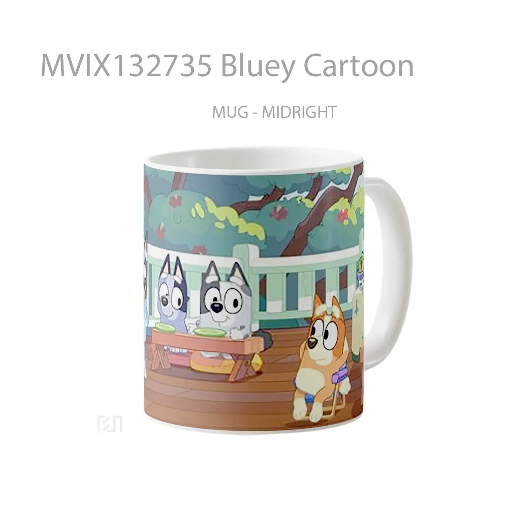 Mug Bluey Cartoon Gelas Kartun - All-side / Desain