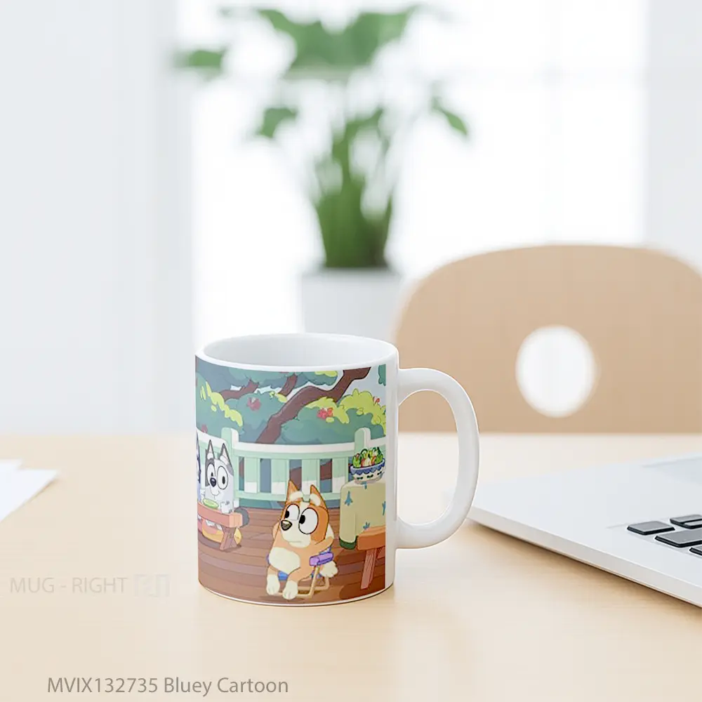 Mug Bluey Cartoon Gelas Kartun - All-side / Desain