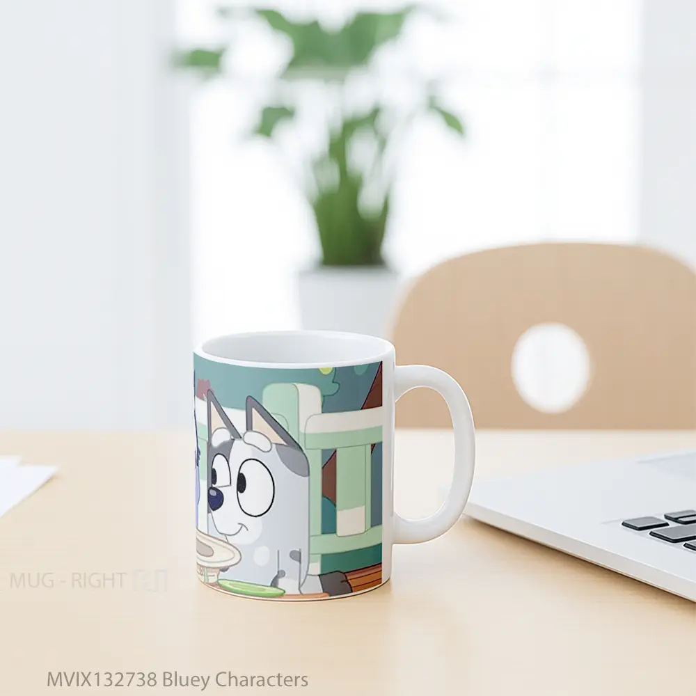 Mug Bluey Characters Gelas Keramik Unik - All-side / Desain