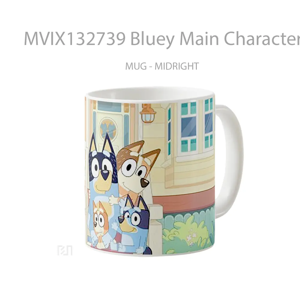 Mug Bluey Main Characters Gelas Keramik Unik - All-side / Desain