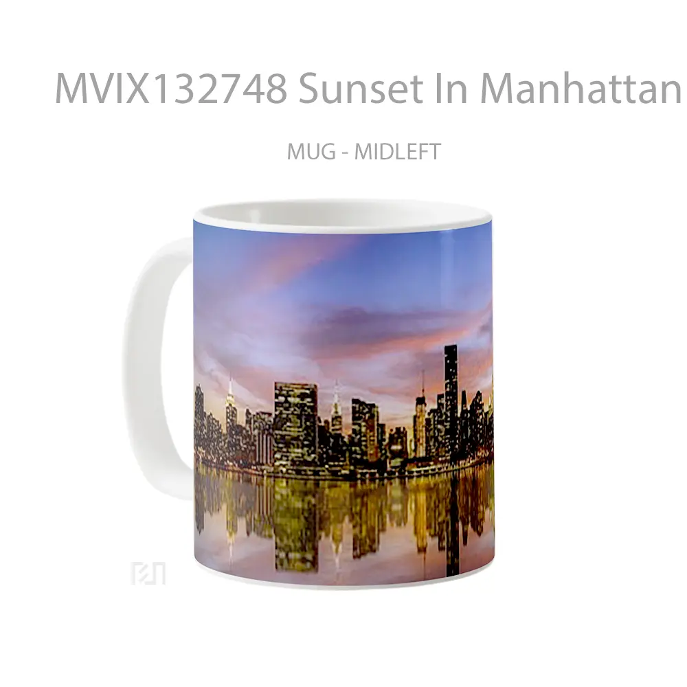 Mug Sunset In Manhattan Gelas Pemandangan Alam - All-side / Desain