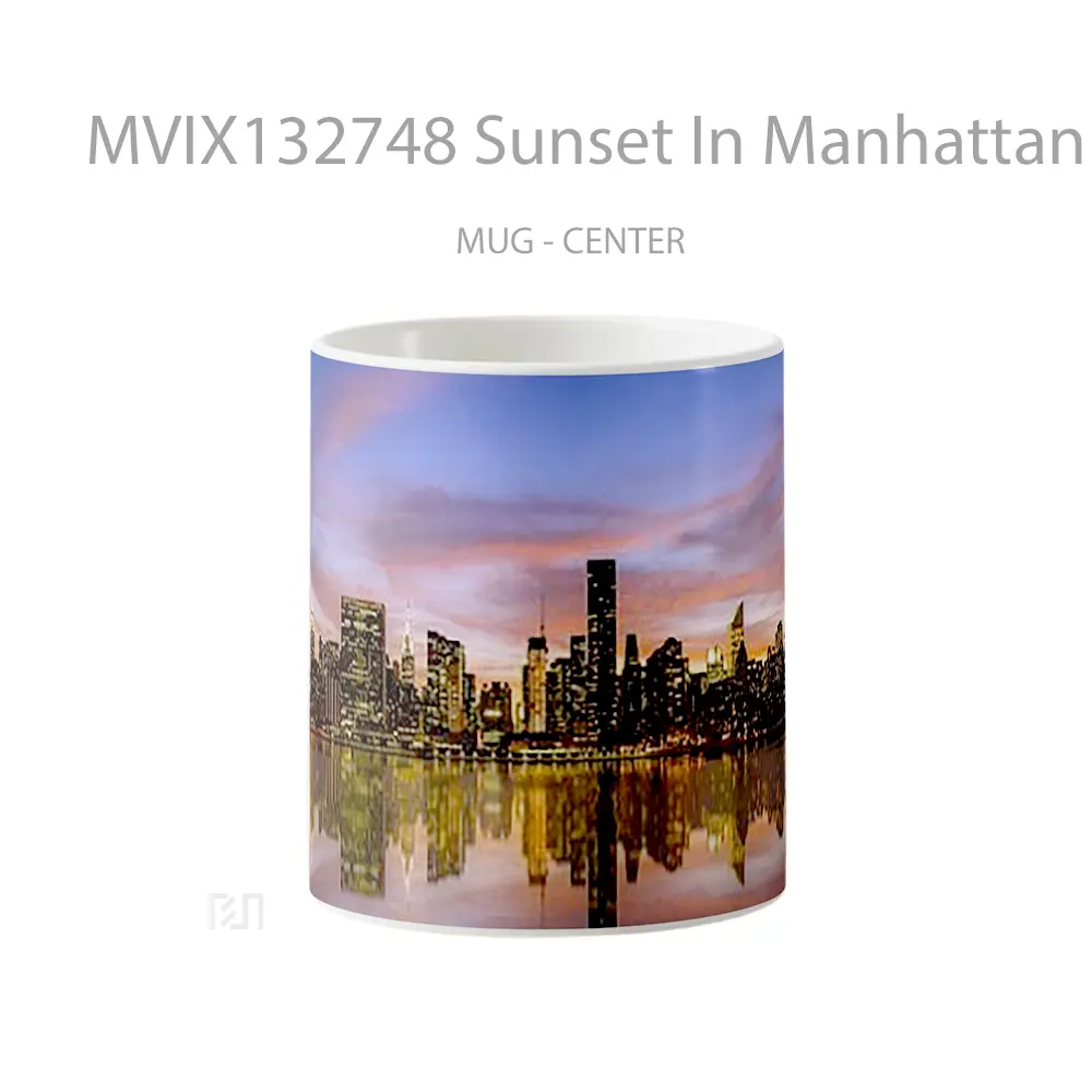 Mug Sunset In Manhattan Gelas Pemandangan Alam