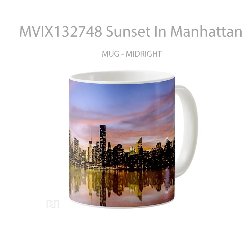 Mug Sunset In Manhattan Gelas Pemandangan Alam - All-side / Desain