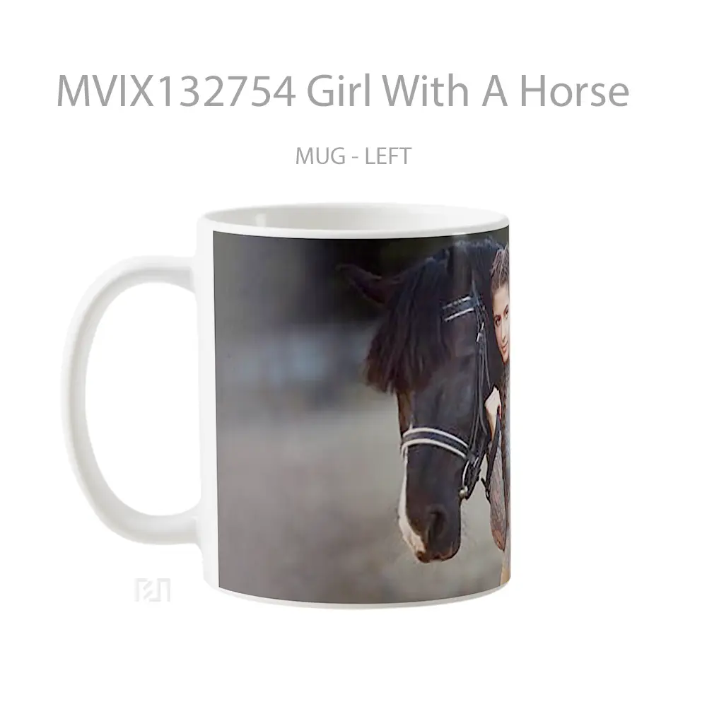 Mug Girl With A Horse Gelas Hewan Lucu - All-side / Desain