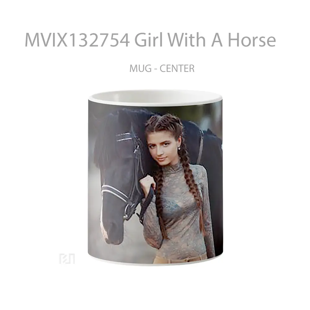 Mug Girl With A Horse Gelas Hewan Lucu