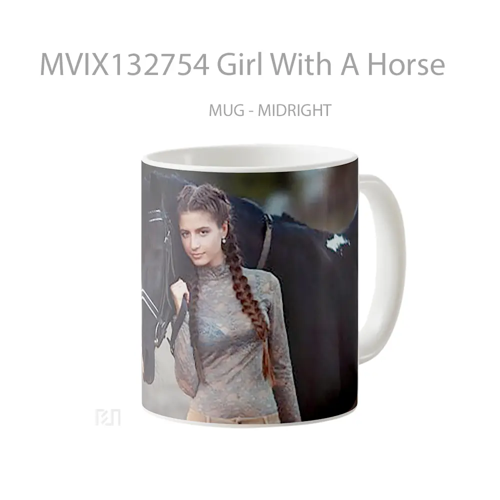 Mug Girl With A Horse Gelas Hewan Lucu - All-side / Desain
