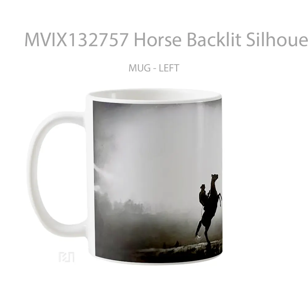 Mug Horse Backlit Silhouette Red Dead Redemption Gelas Hewan Lucu - All-side / Desain