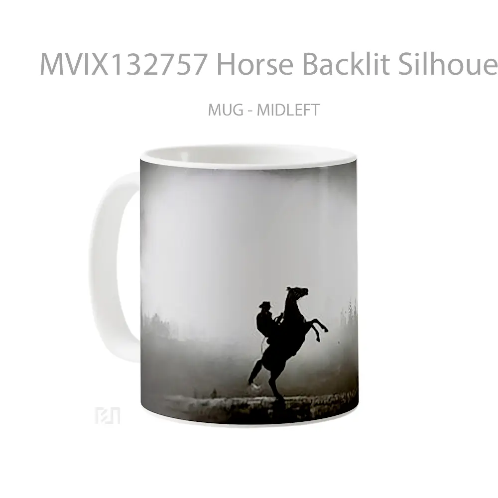 Mug Horse Backlit Silhouette Red Dead Redemption Gelas Hewan Lucu - All-side / Desain
