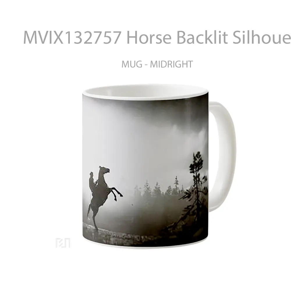 Mug Horse Backlit Silhouette Red Dead Redemption Gelas Hewan Lucu - All-side / Desain