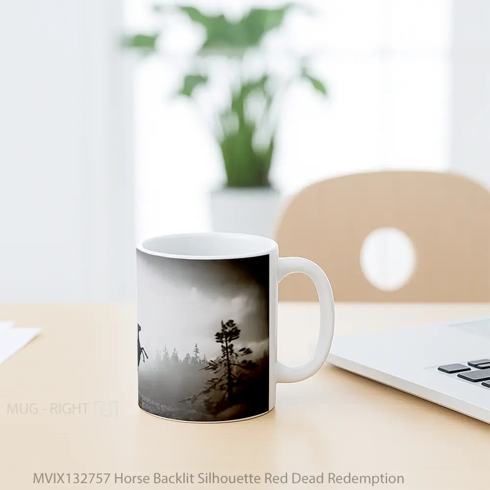 Mug Horse Backlit Silhouette Red Dead Redemption Gelas Hewan Lucu - All-side / Desain