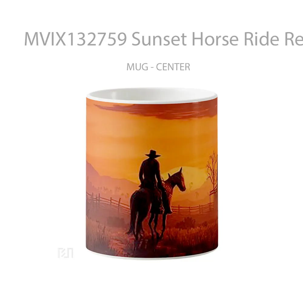 Mug Sunset Horse Ride Red Dead Redemption Gelas Hewan Lucu