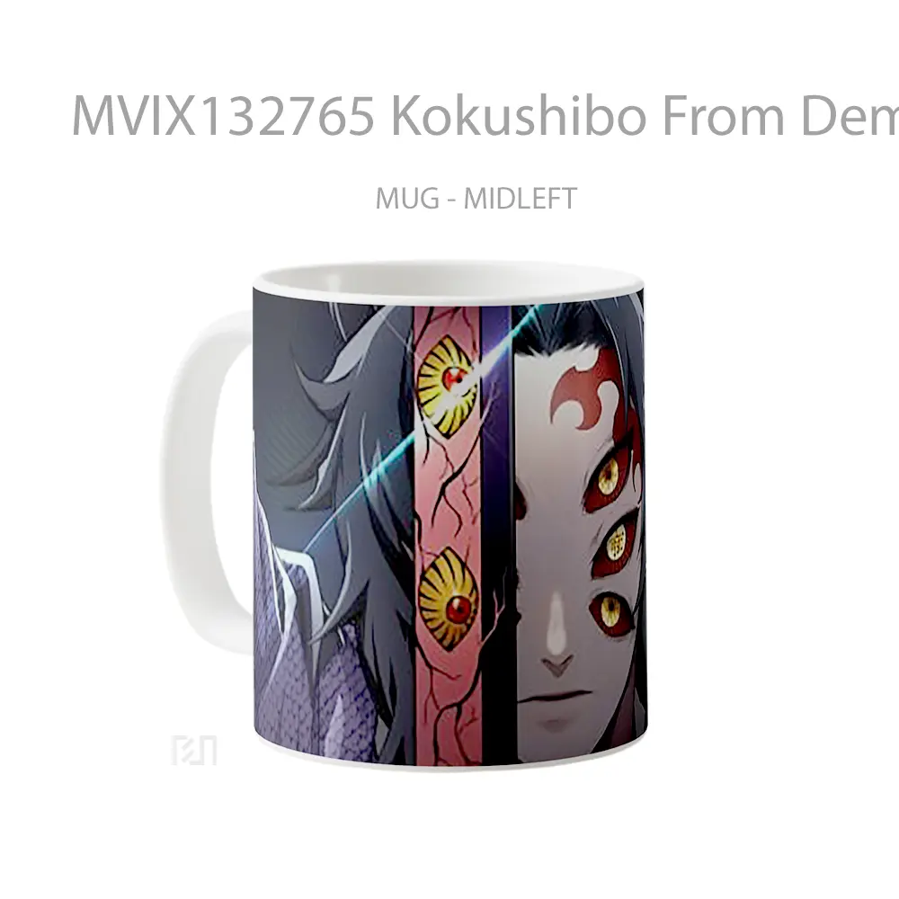 Mug Kokushibo From Demon Slayer V3 Cangkir Anime - All-side / Desain