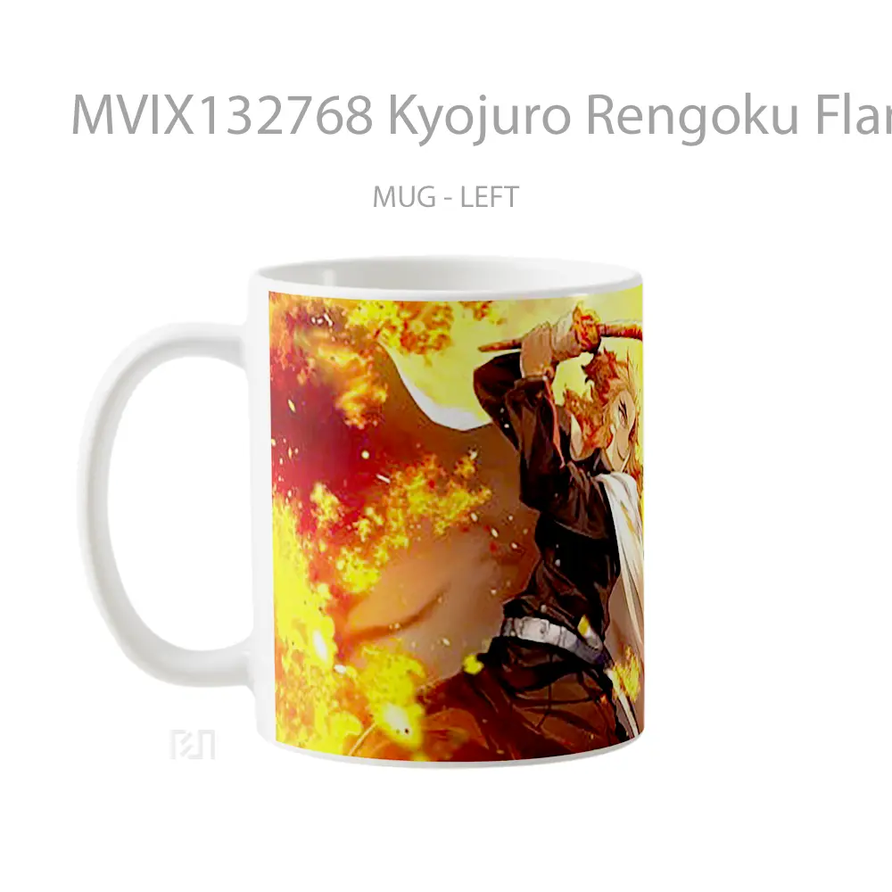Mug Kyojuro Rengoku Flame Tiger V2 Gelas Hewan Lucu - All-side / Desain