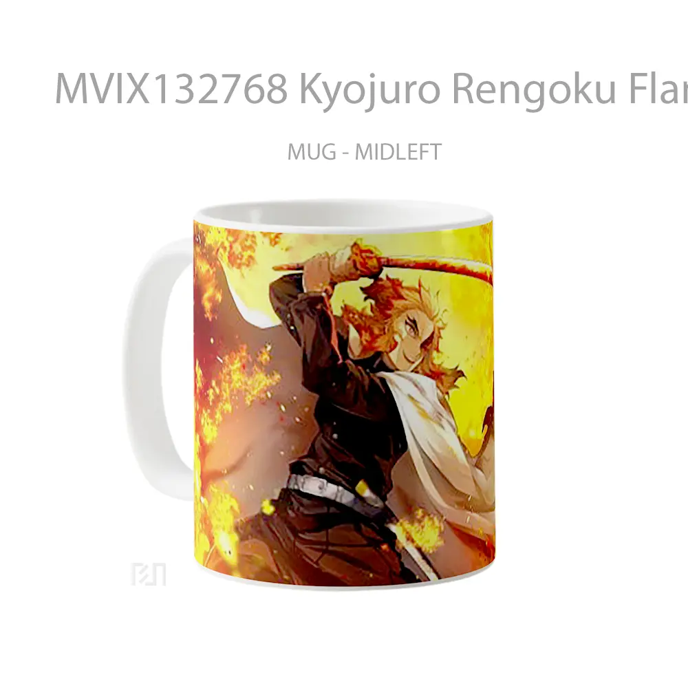 Mug Kyojuro Rengoku Flame Tiger V2 Gelas Hewan Lucu - All-side / Desain