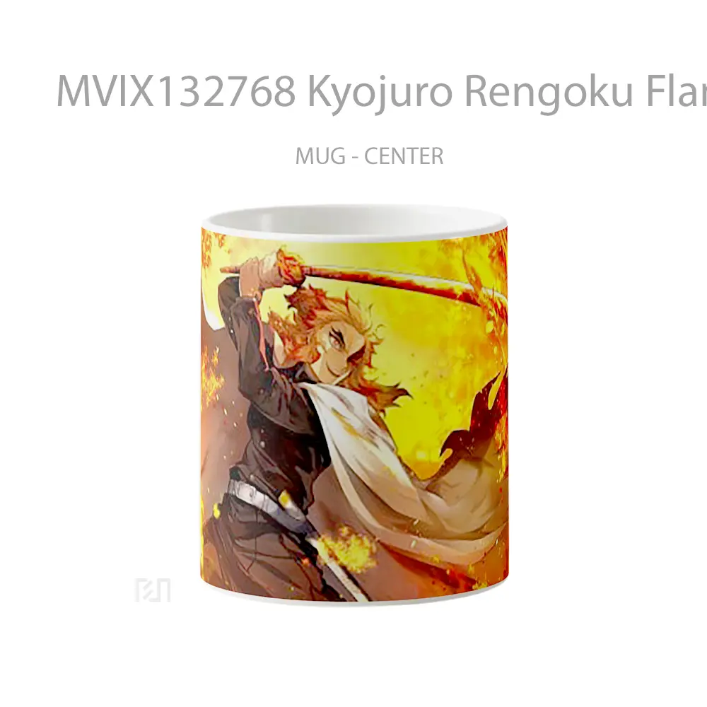 Mug Kyojuro Rengoku Flame Tiger V2 Gelas Hewan Lucu