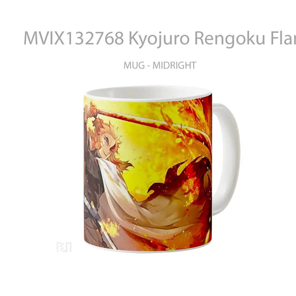 Mug Kyojuro Rengoku Flame Tiger V2 Gelas Hewan Lucu - All-side / Desain
