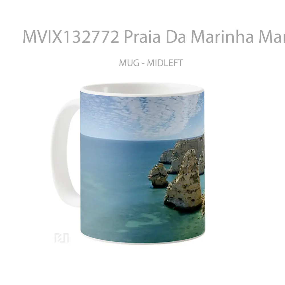 Mug Praia Da Marinha Marinha Beach Portugal Gelas Pemandangan Alam - All-side / Desain