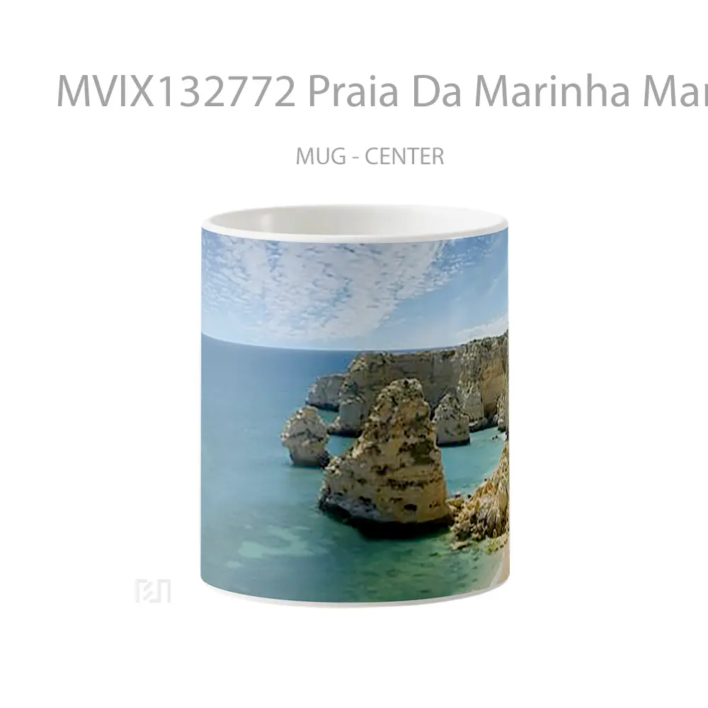 Mug Praia Da Marinha Marinha Beach Portugal Gelas Pemandangan Alam