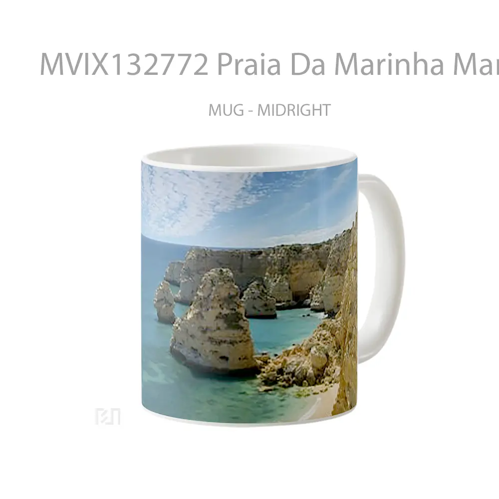 Mug Praia Da Marinha Marinha Beach Portugal Gelas Pemandangan Alam - All-side / Desain