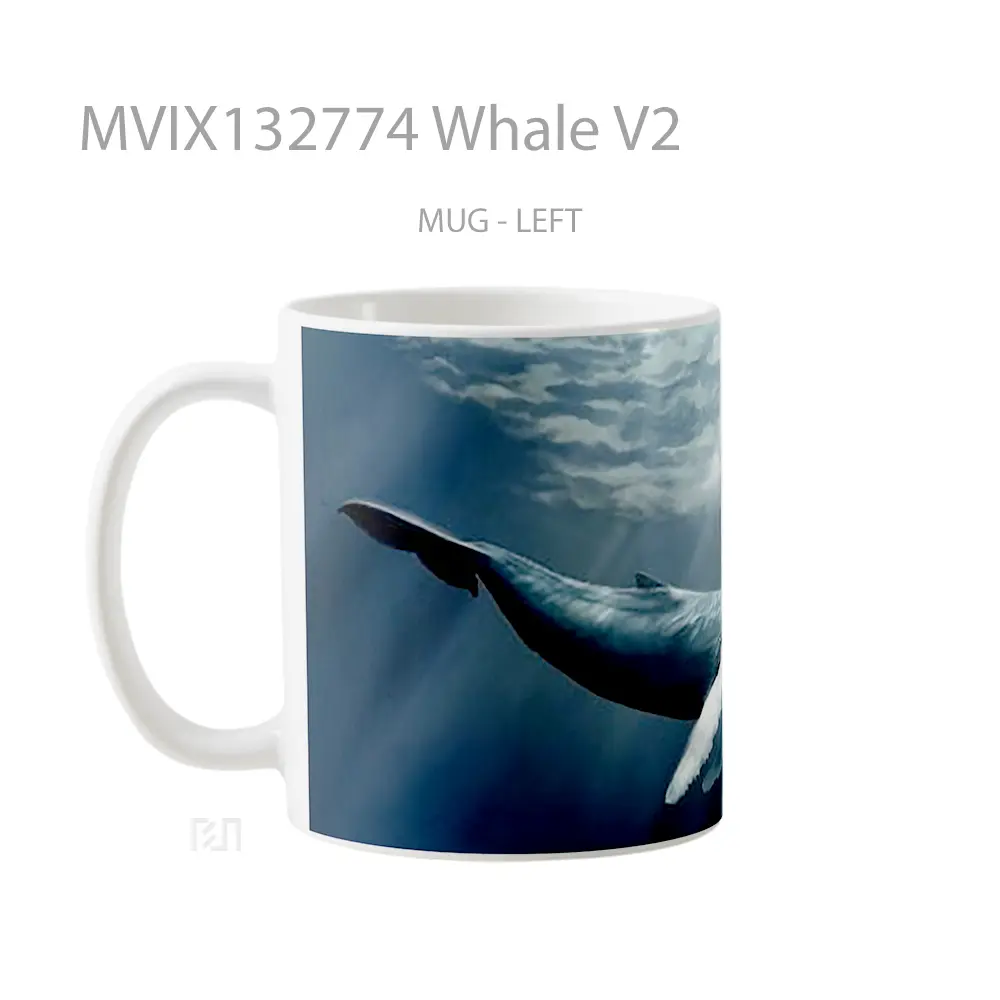 Mug Whale V2 Gelas Hewan Lucu - All-side / Desain