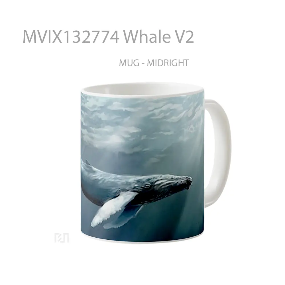 Mug Whale V2 Gelas Hewan Lucu - All-side / Desain