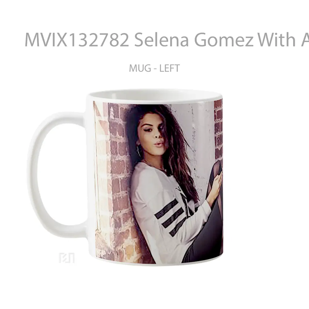 Mug Selena Gomez With Adidas Neon Gelas Selebriti - All-side / Desain