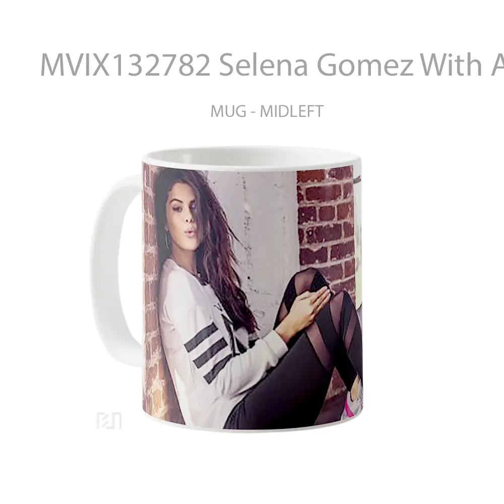 Mug Selena Gomez With Adidas Neon Gelas Selebriti - All-side / Desain