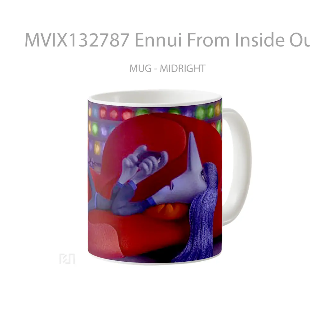 Mug Ennui From Inside Out 2 Gelas Keramik Unik - All-side / Desain