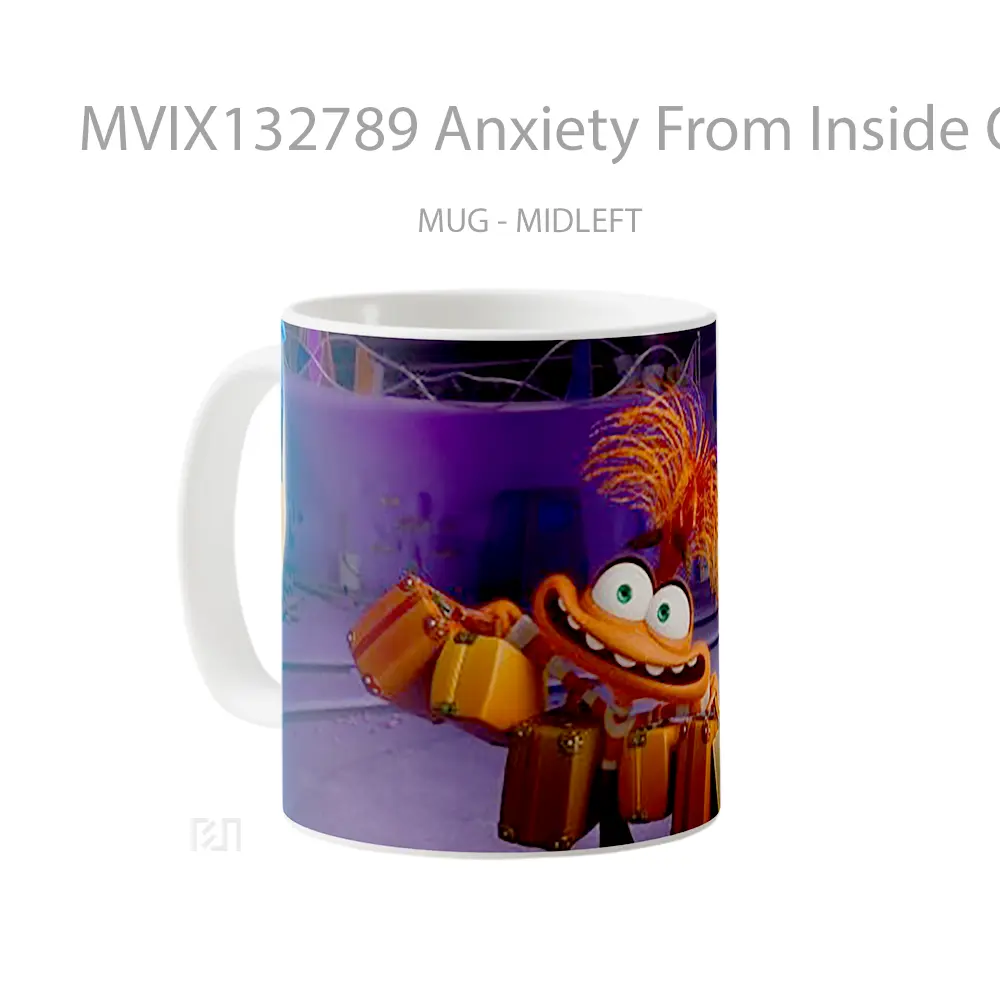 Mug Anxiety From Inside Out 2 V1 Gelas Keramik Unik - All-side / Desain