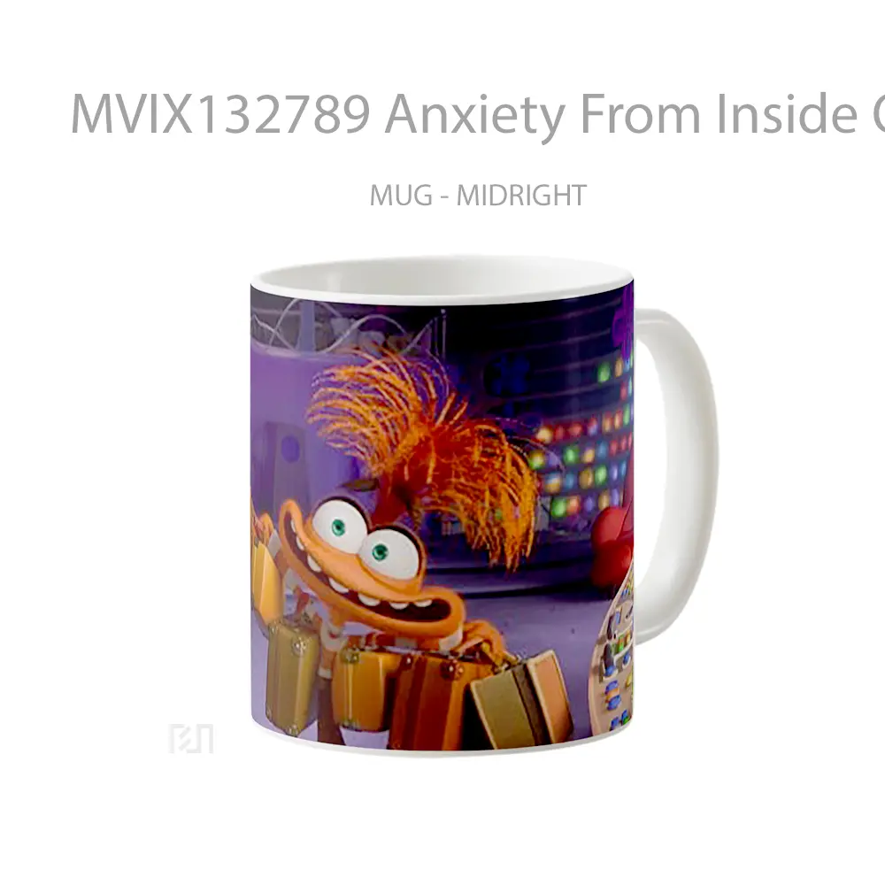 Mug Anxiety From Inside Out 2 V1 Gelas Keramik Unik - All-side / Desain