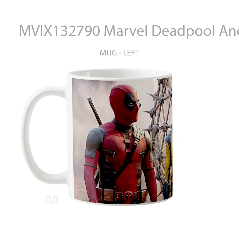 Mug Marvel Deadpool And Wolverine Movie Gelas Superhero - All-side / Desain