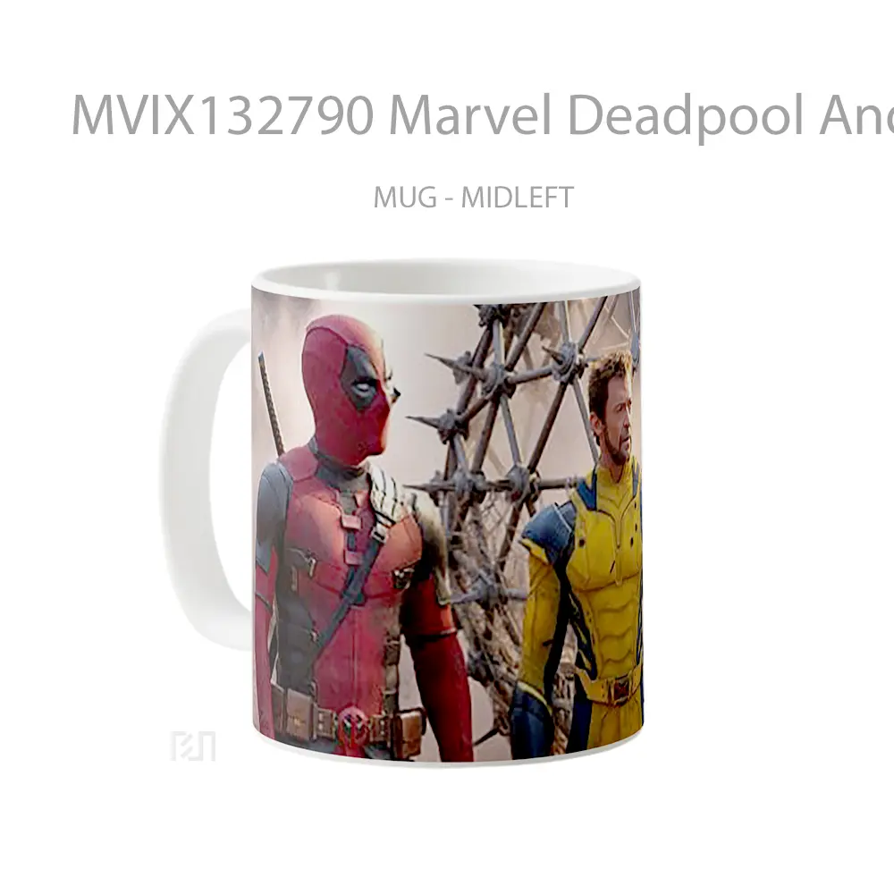 Mug Marvel Deadpool And Wolverine Movie Gelas Superhero - All-side / Desain