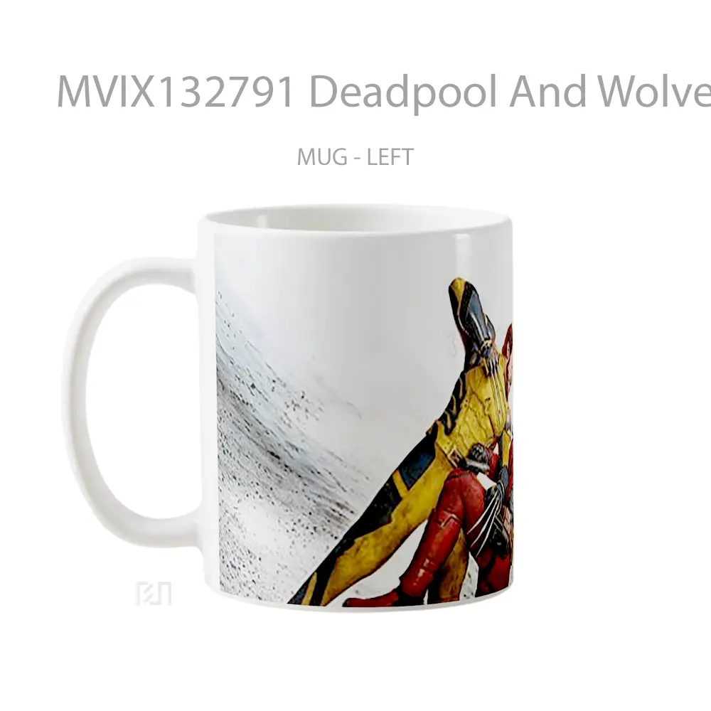 Mug Deadpool And Wolverine Fight V1 Gelas Superhero - All-side / Desain