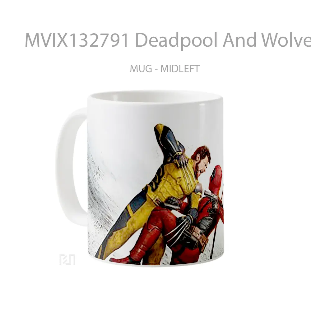 Mug Deadpool And Wolverine Fight V1 Gelas Superhero - All-side / Desain