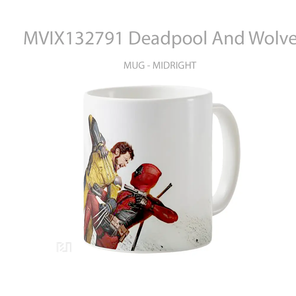 Mug Deadpool And Wolverine Fight V1 Gelas Superhero - All-side / Desain