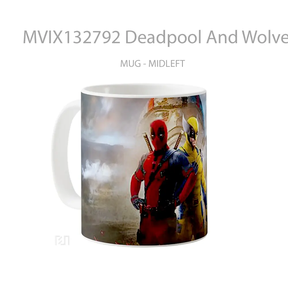 Mug Deadpool And Wolverine V2 Gelas Superhero - All-side / Desain