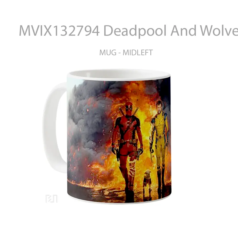 Mug Deadpool And Wolverine Movie V1 Gelas Superhero - All-side / Desain