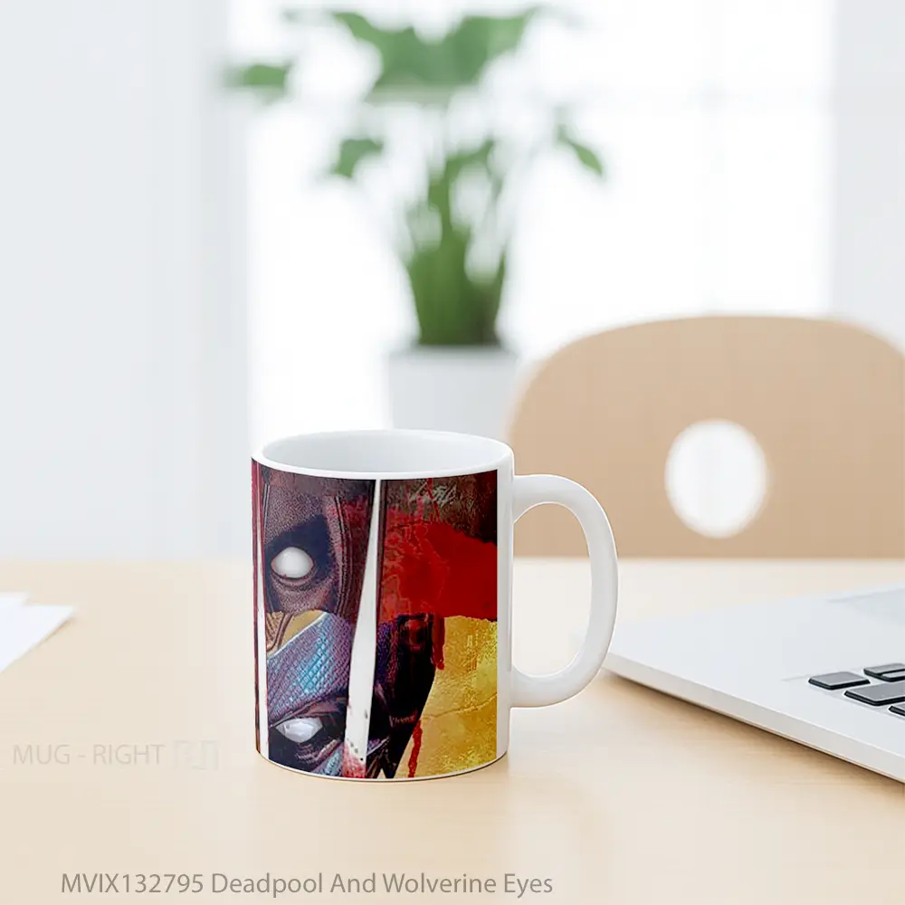 Mug Deadpool And Wolverine Eyes Gelas Superhero - All-side / Desain