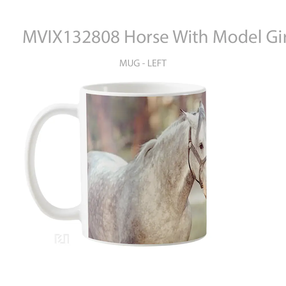 Mug Horse With Model Girl Gelas Hewan Lucu - All-side / Desain