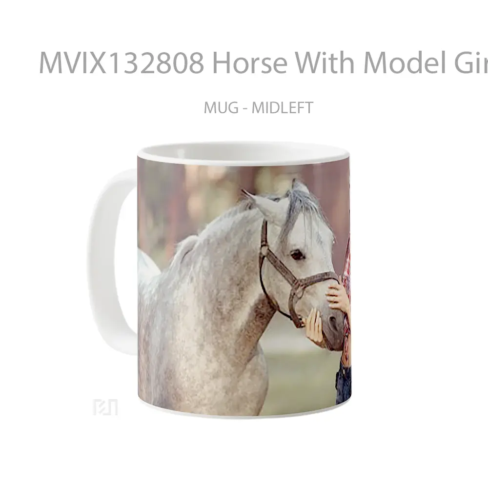 Mug Horse With Model Girl Gelas Hewan Lucu - All-side / Desain