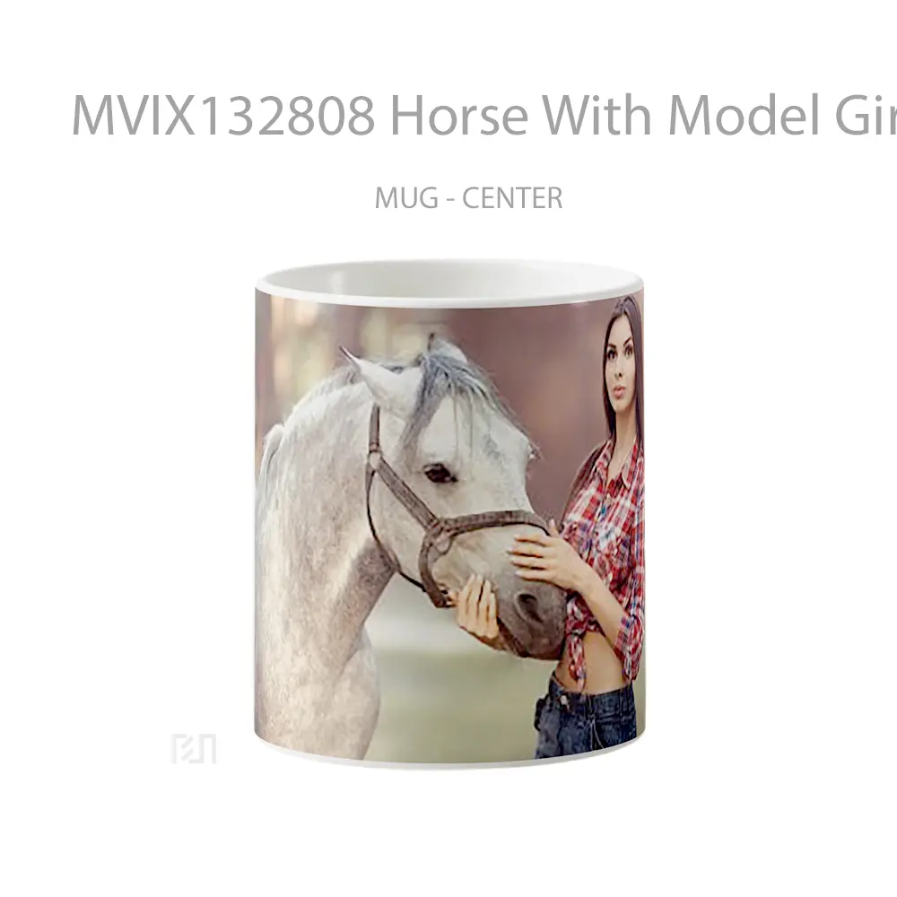 Mug Horse With Model Girl Gelas Hewan Lucu