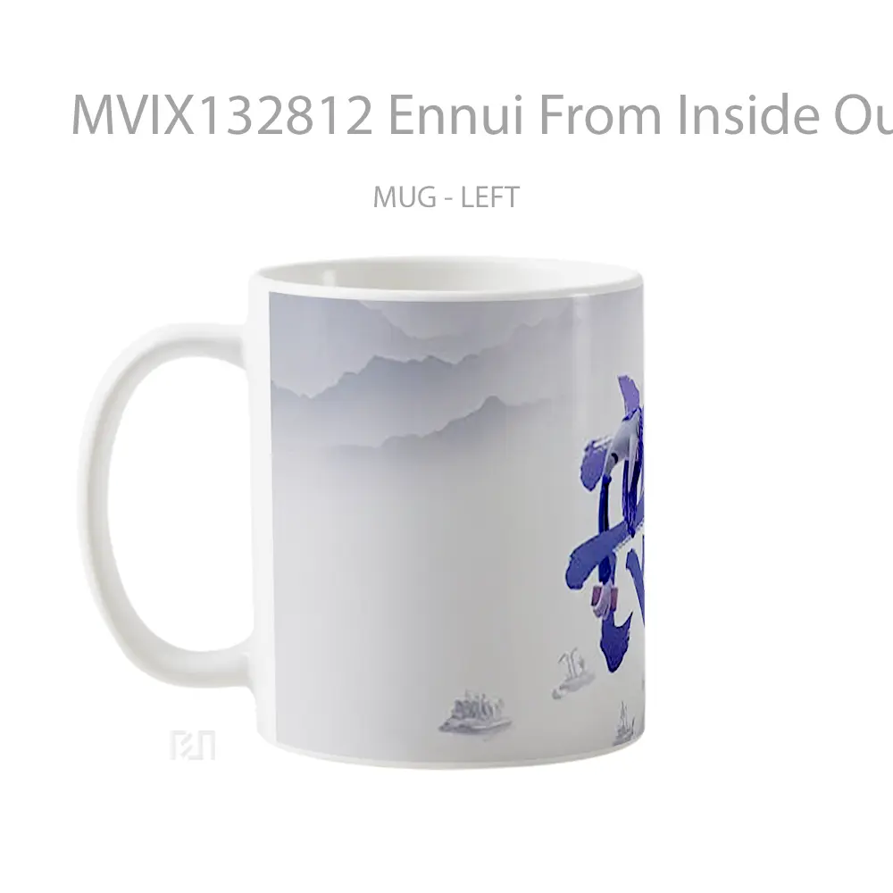 Mug Ennui From Inside Out 2 Chinese Poster Gelas Keramik Unik - All-side / Desain