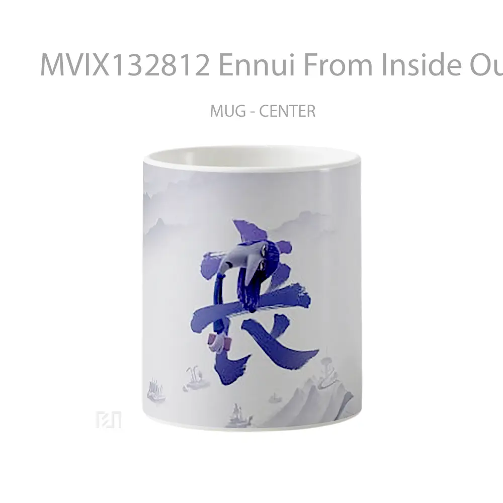 Mug Ennui From Inside Out 2 Chinese Poster Gelas Keramik Unik