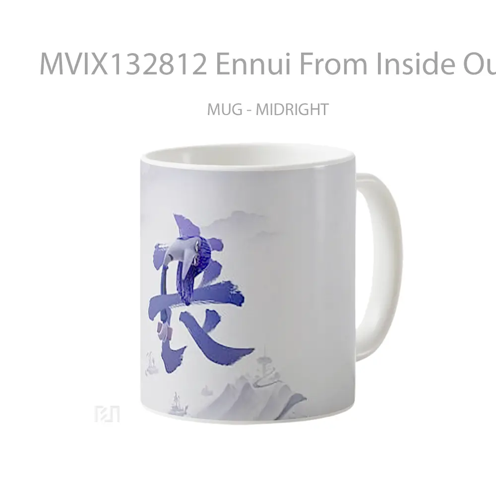 Mug Ennui From Inside Out 2 Chinese Poster Gelas Keramik Unik - All-side / Desain