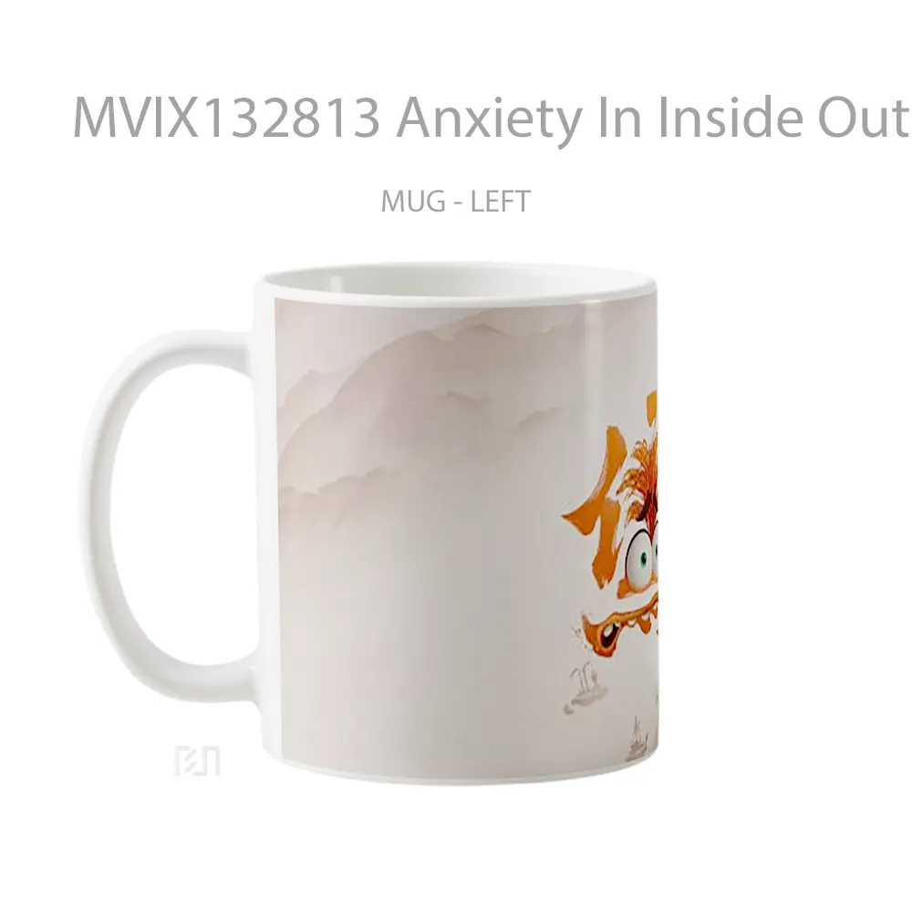 Mug Anxiety In Inside Out 2 Chinese Poster Gelas Keramik Unik - All-side / Desain