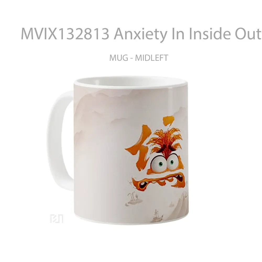 Mug Anxiety In Inside Out 2 Chinese Poster Gelas Keramik Unik - All-side / Desain
