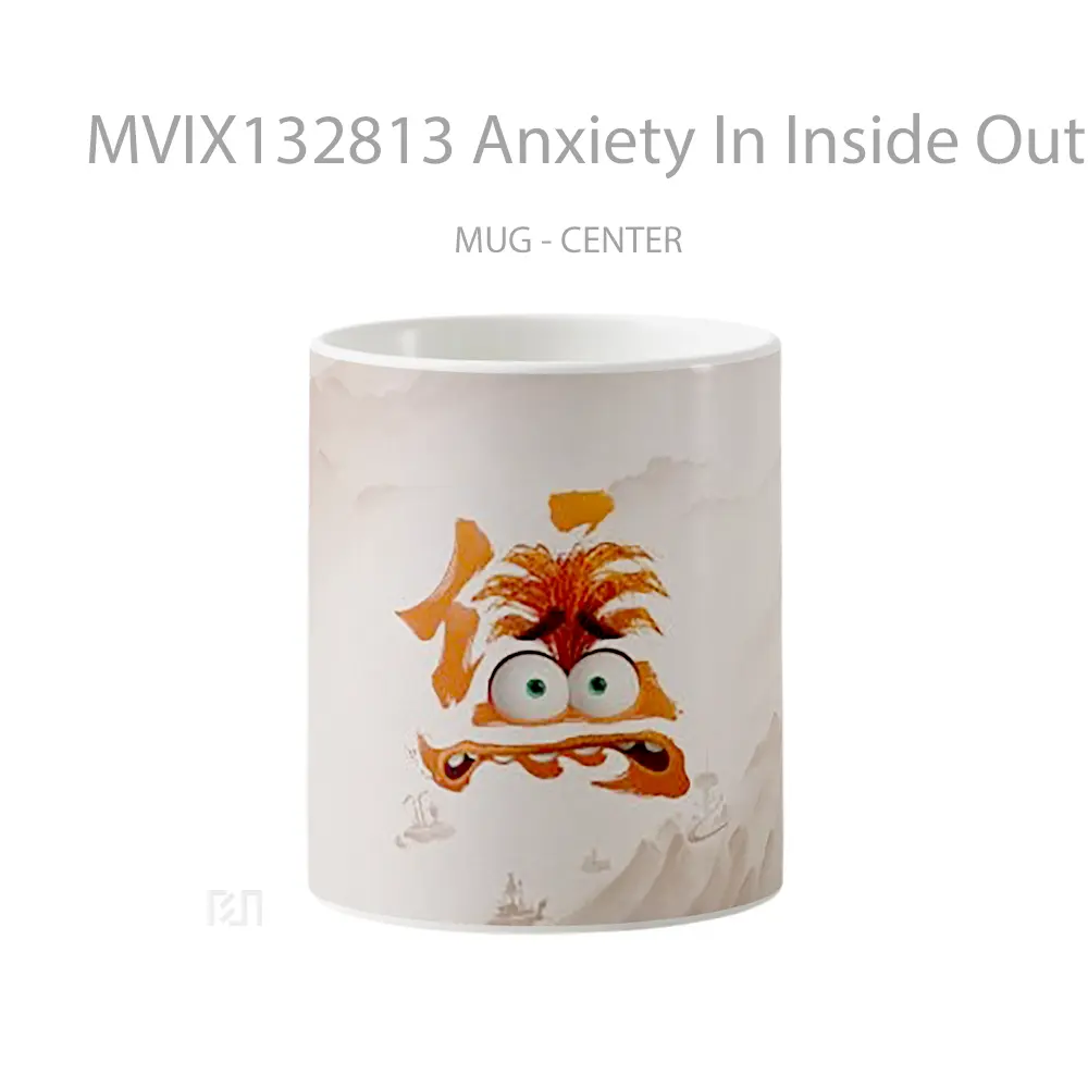 Mug Anxiety In Inside Out 2 Chinese Poster Gelas Keramik Unik