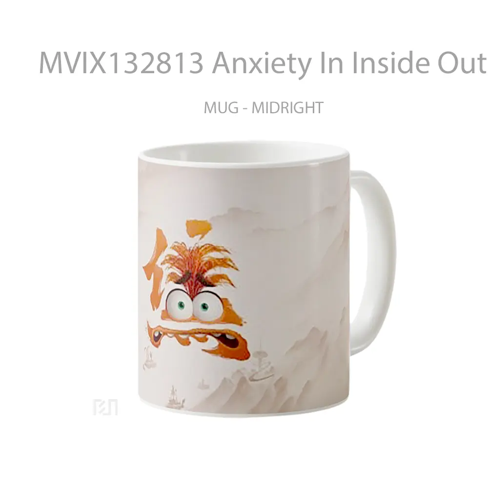 Mug Anxiety In Inside Out 2 Chinese Poster Gelas Keramik Unik - All-side / Desain
