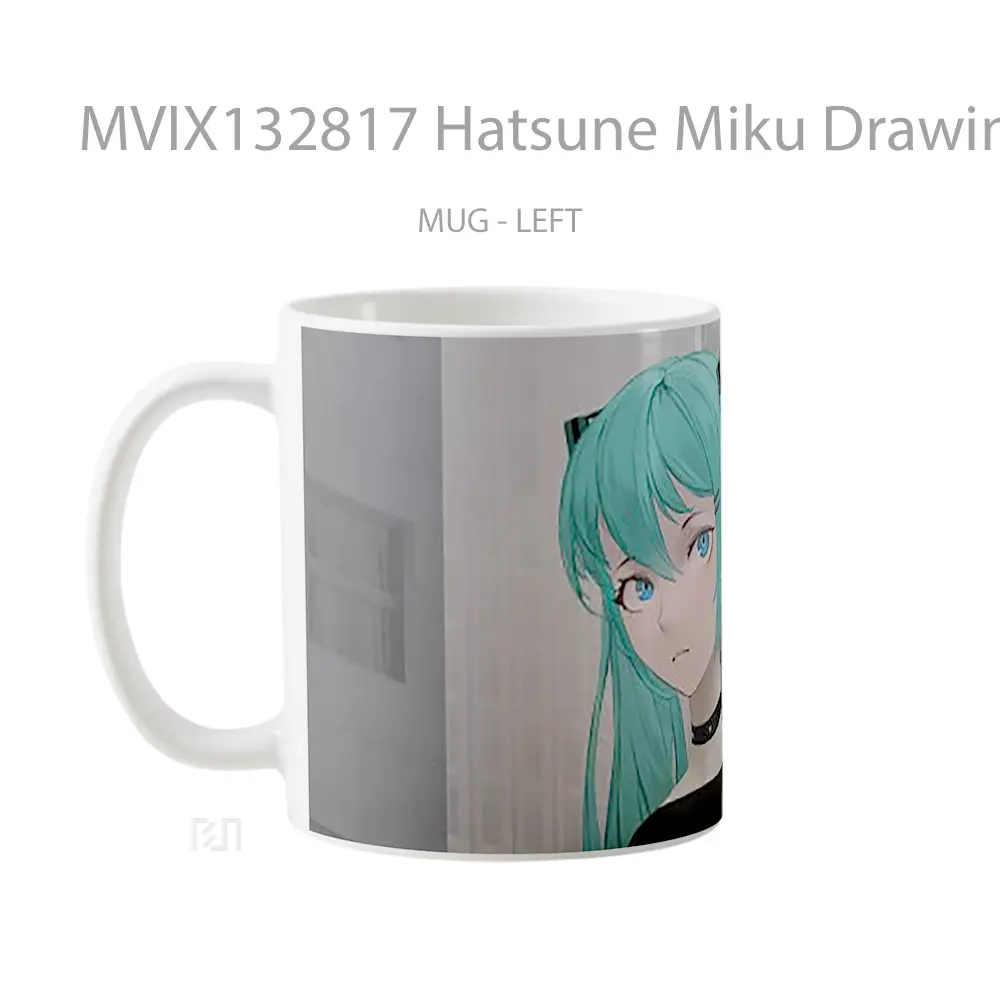 Mug Hatsune Miku Drawing Gelas Keramik Unik - All-side / Desain